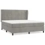 Box spring bed with light gray velvet mattress 180x200 cm by vidaXL, Beds and slatted bases - Ref: Foro24-3129225, Price: 579...