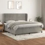 Box spring bed with light gray velvet mattress 200x200 cm by vidaXL, Beds and slatted bases - Ref: Foro24-3129351, Price: 697...