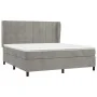 Box spring bed with light gray velvet mattress 180x200 cm by vidaXL, Beds and slatted bases - Ref: Foro24-3129225, Price: 579...