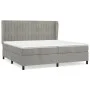 Box spring bed with light gray velvet mattress 200x200 cm by vidaXL, Beds and slatted bases - Ref: Foro24-3129351, Price: 697...