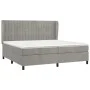 Box spring bed with light gray velvet mattress 200x200 cm by vidaXL, Beds and slatted bases - Ref: Foro24-3129351, Price: 697...