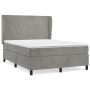 Box spring bed with light gray velvet mattress 140x200 cm by vidaXL, Beds and slatted bases - Ref: Foro24-3129093, Price: 512...