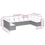 Set de sofás de jardín 10 pzas y cojines ratán sintético marrón