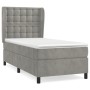 Box spring bed with light gray velvet mattress 90x190 cm by vidaXL, Beds and slatted bases - Ref: Foro24-3129429, Price: 348,...