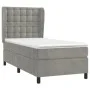 Box spring bed with light gray velvet mattress 90x190 cm by vidaXL, Beds and slatted bases - Ref: Foro24-3129429, Price: 328,...