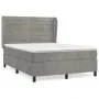 Cama box spring con colchón terciopelo gris claro 140x200 cm de vidaXL, Camas y somieres - Ref: Foro24-3129273, Precio: 489,2...