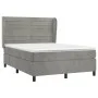 Cama box spring con colchón terciopelo gris claro 140x200 cm de vidaXL, Camas y somieres - Ref: Foro24-3129273, Precio: 489,2...