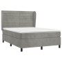 Cama box spring con colchón terciopelo gris claro 140x200 cm de vidaXL, Camas y somieres - Ref: Foro24-3129273, Precio: 498,7...