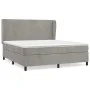 Box spring bed with light gray velvet mattress 180x200 cm by vidaXL, Beds and slatted bases - Ref: Foro24-3129105, Price: 581...