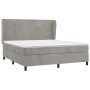 Box spring bed with light gray velvet mattress 180x200 cm by vidaXL, Beds and slatted bases - Ref: Foro24-3129105, Price: 600...
