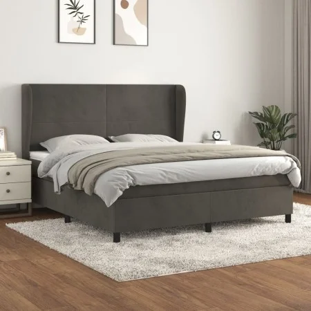 Box spring bed with dark gray velvet mattress 180x200 cm by vidaXL, Beds and slatted bases - Ref: Foro24-3129106, Price: 580,...