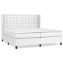 Box spring bed with white synthetic leather mattress 200x200 cm by vidaXL, Beds and slatted bases - Ref: Foro24-3129052, Pric...