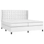 Box spring bed with white synthetic leather mattress 200x200 cm by vidaXL, Beds and slatted bases - Ref: Foro24-3129052, Pric...