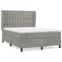 Cama box spring con colchón terciopelo gris claro 140x200 cm de vidaXL, Camas y somieres - Ref: Foro24-3129453, Precio: 531,4...
