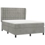 Cama box spring con colchón terciopelo gris claro 140x200 cm de vidaXL, Camas y somieres - Ref: Foro24-3129453, Precio: 531,4...