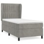 Box spring bed with light gray velvet mattress 90x190 cm by vidaXL, Beds and slatted bases - Ref: Foro24-3129303, Price: 329,...