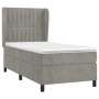 Box spring bed with light gray velvet mattress 90x190 cm by vidaXL, Beds and slatted bases - Ref: Foro24-3129303, Price: 329,...