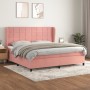 Box spring bed with pink velvet mattress 200x200 cm by vidaXL, Beds and slatted bases - Ref: Foro24-3129236, Price: 632,82 €,...