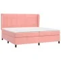 Box spring bed with pink velvet mattress 200x200 cm by vidaXL, Beds and slatted bases - Ref: Foro24-3129236, Price: 621,21 €,...
