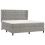 Box spring bed with light gray velvet mattress 180x200 cm by vidaXL, Beds and slatted bases - Ref: Foro24-3129405, Price: 612...
