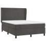 Cama box spring con colchón terciopelo gris oscuro 140x200 cm de vidaXL, Camas y somieres - Ref: Foro24-3129094, Precio: 499,...