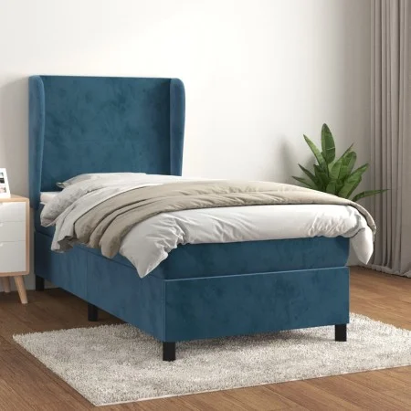 Box spring bed with dark blue velvet mattress 80x200 cm by vidaXL, Beds and slatted bases - Ref: Foro24-3129061, Price: 352,1...
