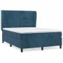 Box spring bed with dark blue velvet mattress 140x200 cm by vidaXL, Beds and slatted bases - Ref: Foro24-3129277, Price: 497,...