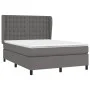 Box spring bed with gray synthetic leather mattress 140x200 cm by vidaXL, Beds and slatted bases - Ref: Foro24-3129037, Price...