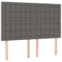 Box spring bed with gray synthetic leather mattress 140x200 cm by vidaXL, Beds and slatted bases - Ref: Foro24-3129037, Price...