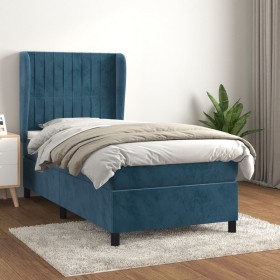 Boxspringbett mit dunkelblauer Samtmatratze 90x190 cm von vidaXL, Betten und Lattenroste - Ref: Foro24-3129307, Preis: 368,32...