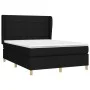 Box spring bed with black fabric mattress 140x190 cm by vidaXL, Beds and slatted bases - Ref: Foro24-3128519, Price: 505,14 €...