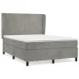 Box spring bed with light gray velvet mattress 140x190 cm by vidaXL, Beds and slatted bases - Ref: Foro24-3129087, Price: 553...