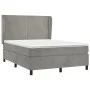 Box spring bed with light gray velvet mattress 140x190 cm by vidaXL, Beds and slatted bases - Ref: Foro24-3129087, Price: 553...