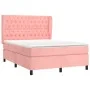Box spring bed with pink velvet mattress 140x200 cm by vidaXL, Beds and slatted bases - Ref: Foro24-3129398, Price: 531,36 €,...