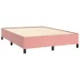 Box spring bed with pink velvet mattress 140x200 cm by vidaXL, Beds and slatted bases - Ref: Foro24-3129398, Price: 531,36 €,...