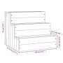 Escalera para mascotas madera maciza pino blanco 40x37,5x35 cm