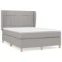 Box spring bed with light gray fabric mattress 140x190 cm by vidaXL, Beds and slatted bases - Ref: Foro24-3128517, Price: 537...