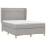 Box spring bed with light gray fabric mattress 140x190 cm by vidaXL, Beds and slatted bases - Ref: Foro24-3128517, Price: 537...