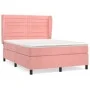Cama box spring con colchón terciopelo rosa 140x200 cm de vidaXL, Camas y somieres - Ref: Foro24-3129278, Precio: 487,33 €, D...