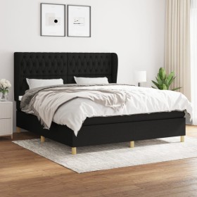 Box spring bed with black fabric mattress 180x200 cm by vidaXL, Beds and slatted bases - Ref: Foro24-3128783, Price: 660,12 €...