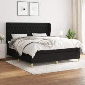 Box spring bed with black fabric mattress 180x200 cm by vidaXL, Beds and slatted bases - Ref: Foro24-3128783, Price: 648,85 €...