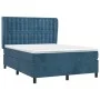 Box spring bed with dark blue velvet mattress 140x200 cm by vidaXL, Beds and slatted bases - Ref: Foro24-3129457, Price: 502,...