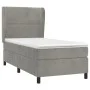Box spring bed with light gray velvet mattress 100x200 cm by vidaXL, Beds and slatted bases - Ref: Foro24-3129135, Price: 322...