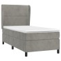 Cama box spring con colchón terciopelo gris claro 100x200 cm de vidaXL, Camas y somieres - Ref: Foro24-3129135, Precio: 327,4...