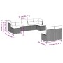 Set de muebles de jardín 9 pzas y cojines ratán sintético gris