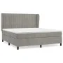 Box spring bed with light gray velvet mattress 160x200 cm by vidaXL, Beds and slatted bases - Ref: Foro24-3129339, Price: 543...