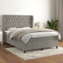 Cama box spring con colchón terciopelo gris claro 140x200 cm de vidaXL, Camas y somieres - Ref: Foro24-3129393, Precio: 521,9...