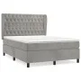 Box spring bed with light gray velvet mattress 140x200 cm by vidaXL, Beds and slatted bases - Ref: Foro24-3129393, Price: 515...
