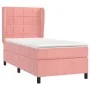 Box spring bed with pink velvet mattress 100x200 cm by vidaXL, Beds and slatted bases - Ref: Foro24-3129200, Price: 346,70 €,...