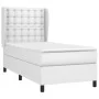 Box spring bed with white synthetic leather mattress 100x200 cm by vidaXL, Beds and slatted bases - Ref: Foro24-3129016, Pric...